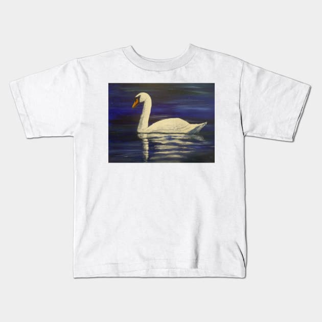 Swan beauty Kids T-Shirt by Allison Prior Art